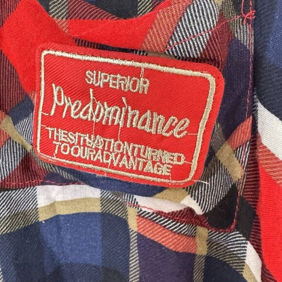 UMGEE Red Plaid Hysteric Patches Lightweight Blouse Womens OVERSIZED Small - Picture 8 of 12